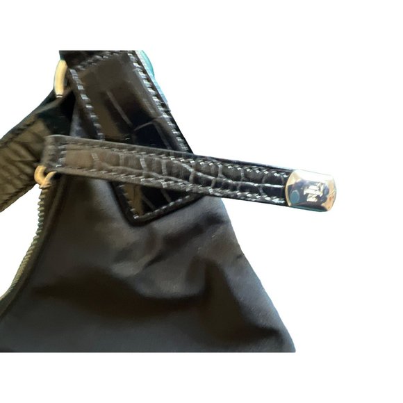 RL RALPH LAUREN Black Nylon Hobo Tote Bag - Picture 7 of 14